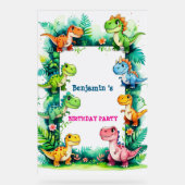 Dinosaur T rex fête d'anniversaire Bienvenue (Recto)