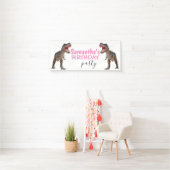 Dinosaur T rex Girl Pink Banner (Insitu)