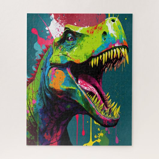Dinosaur T Rex Green Jurassic Legpuzzel (Verticaal)
