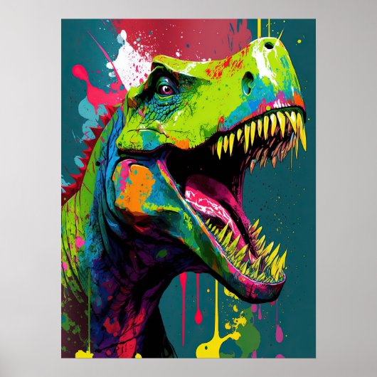 Dinosaur T Rex Green Jurassic Poster (Voorkant)