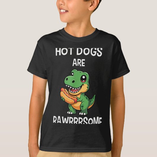 Dinosaur T Rex Hot Dog Shirt Funny Hot Dogs Are Ra (Voorkant)