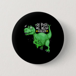Dinosaur T-rex in mei Draag we Green Mental Health Ronde Button 5,7 Cm