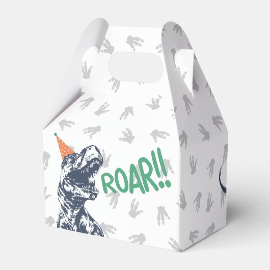 Dinosaur T-Rex in Party Pet Birthday Party Bedankdoosjes (Achterkant)