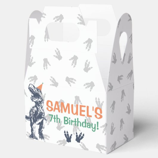 Dinosaur T-Rex in Party Pet Birthday Party Bedankdoosjes (Geopend)