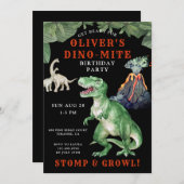 Dinosaur T Rex Invitation de fête d'anniversaire (Devant / Derrière)