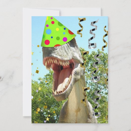 Dinosaur T-Rex Invitations d'anniversaire (Devant)