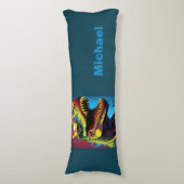 Dinosaur T Rex Jurassic Cool Lichaamskussen (Voorkant Verticaal)