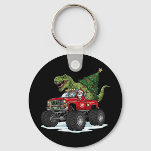 Dinosaur T Rex Kerstman Kerst Santa Jongens Mannen Sleutelhanger