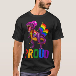 Dinosaur T Rex LGB Gay Pride Gift Flag Lesbian T-shirt