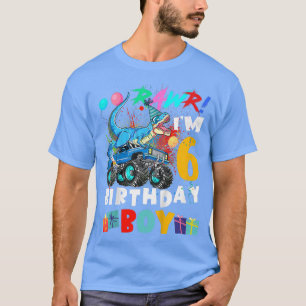 Dinosaur T Rex Monster Truck 6 Year Old 6th B T-shirt