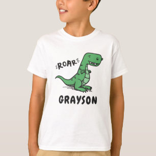 Dinosaur T-Rex Name T-Shirt Birthday