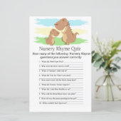 Dinosaur T-rex Nursery Rhyme Quiz baby shower game (Staand voorkant)