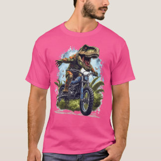 Dinosaur T Rex op Dirt Bike Funny Dinosaur Motorbi T-shirt