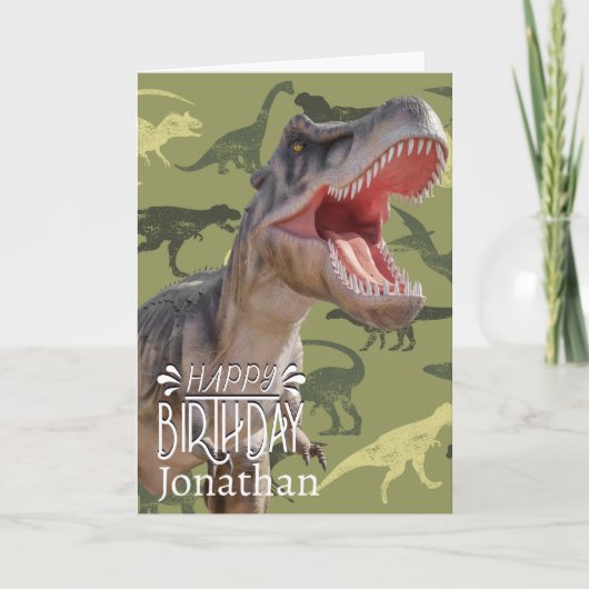 Dinosaur T Rex Pattern Jurassic World Kaart (Voorkant)