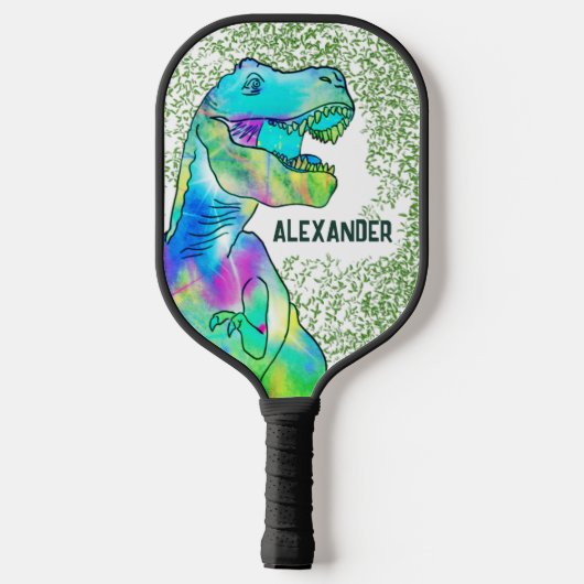 Dinosaur T Rex Personalized Pickleball Paddle (Achterkant)