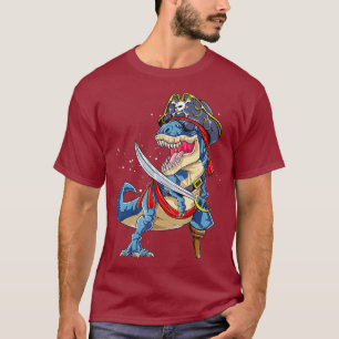 Dinosaur T rex Pirate T-shirt Jolly roger Cadeaux