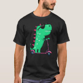 Dinosaur T-Rex Riding Scooter T-shirt (Voorkant)