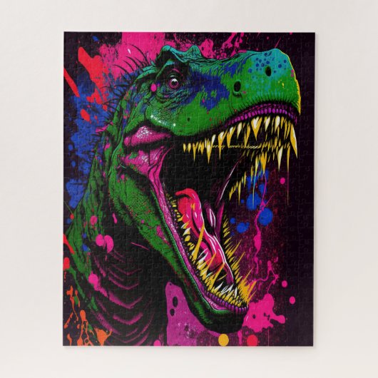 Dinosaur T Rex roze Legpuzzel (Verticaal)