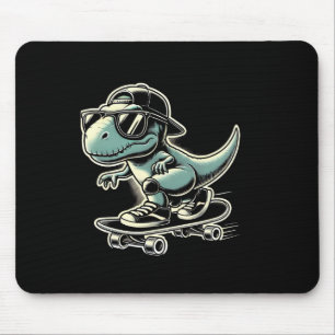 Dinosaur T Rex Skateboarden Funny Retro Skaten  Muismat