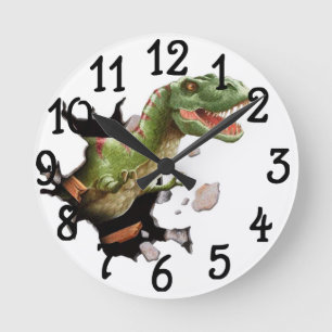 Dinosaur T-Rex slaapkamer wandklok Ronde Klok