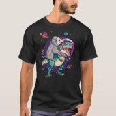 Dinosaur T Rex Space Planets Sparkles Possum T-shirt (Voorkant)