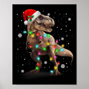 Dinosaur T-rex Tree-kerstfeest Pet Dino Trex Poster