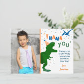 Dinosaur T-rex Trois Rex Anniversaire Merci Cartes (Debout devant)