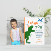 Dinosaur T-rex Trois Rex Anniversaire Merci Cartes (Debout devant)