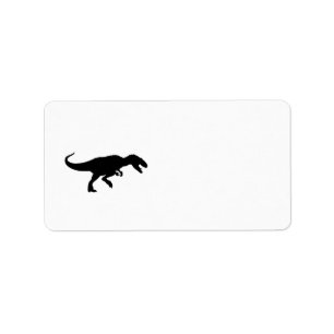 Dinosaur T-Rex Tyrannosaurus Rex Black Silhouette Etiket