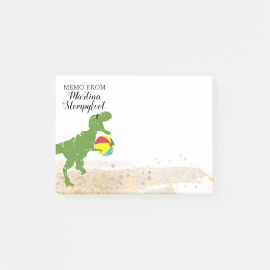 Dinosaur t-rex zomerse leuke strandbal post-it not post-it® notes (Voorkant)