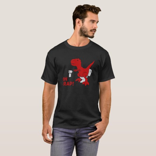 Dinosaur T Shirt T-Rex OH CRAP! Funny Tee Shirt (Voorkant volledig)