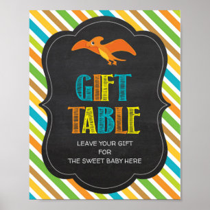 Dinosaur Tafeltekens Baby shower Poster