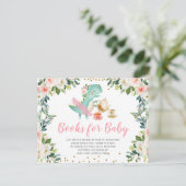 Dinosaur Tea Party Baby shower Books for baby Uitnodiging Briefkaart (Staand voorkant)