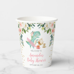 Dinosaur Tea Party Birthday Baby shower Floral Papieren Bekers