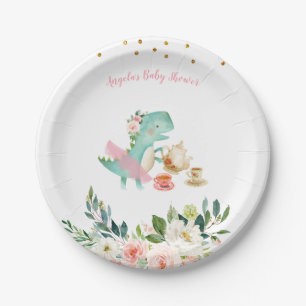 Dinosaur Tea Party Birthday Baby shower Papieren Bordje