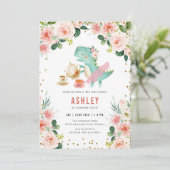 Dinosaur Tea Party Birthday Invitation (Debout devant)