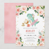 Dinosaur Tea Party Birthday Invitation (Devant / Derrière)
