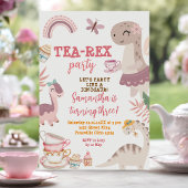 Dinosaur Tea-Rex 3rd Girl Verjaardagsfeestje Kaart