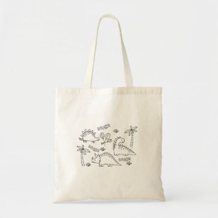 Dinosaur tekening tote bag