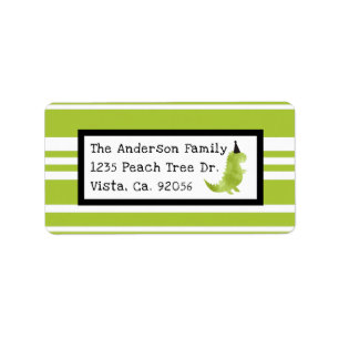 Dinosaur Thema Groen en Zwart Little Dino thema Etiket