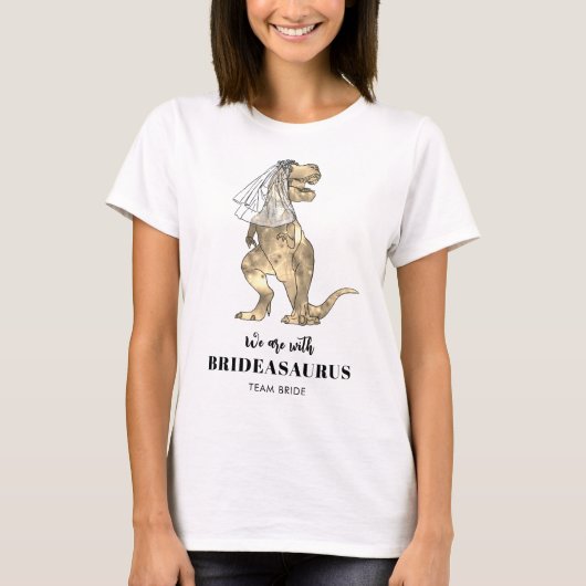 Dinosaur Thema Trouwfeest Afscheid Als Vrouw T-shirt (Voorkant)