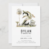 Dinosaur Thème 2ème anniversaire Fête Invitation (Devant)
