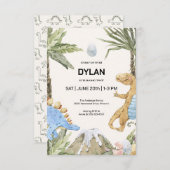 Dinosaur Thème Anniversaire Fête Invitation (Devant / Derrière)