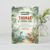 Dinosaur Thème Anniversaire Invitation (Debout devant)
