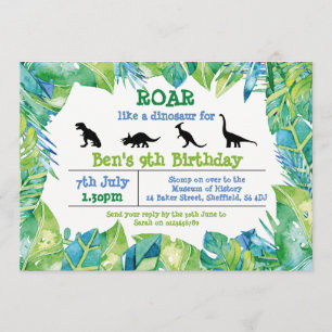 Dinosaur thème anniversaire invitation