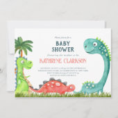 Dinosaur thème baby shower invitation (Devant)