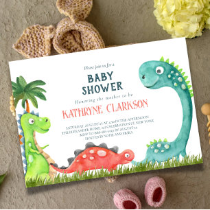 Dinosaur thème baby shower invitation