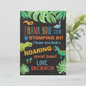 Dinosaur Theme Birthday Party Dank je kaarten (Staand voorkant)