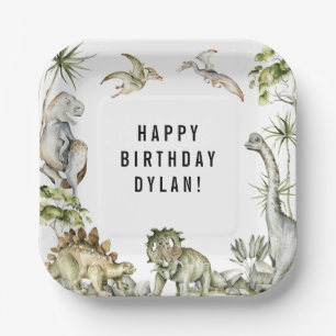 Dinosaur Theme Birthday Party Papieren Bordje