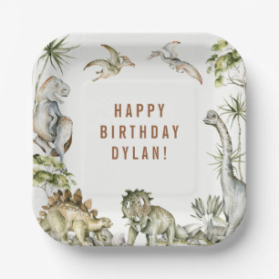 Dinosaur Theme Birthday Party Papieren Bordje